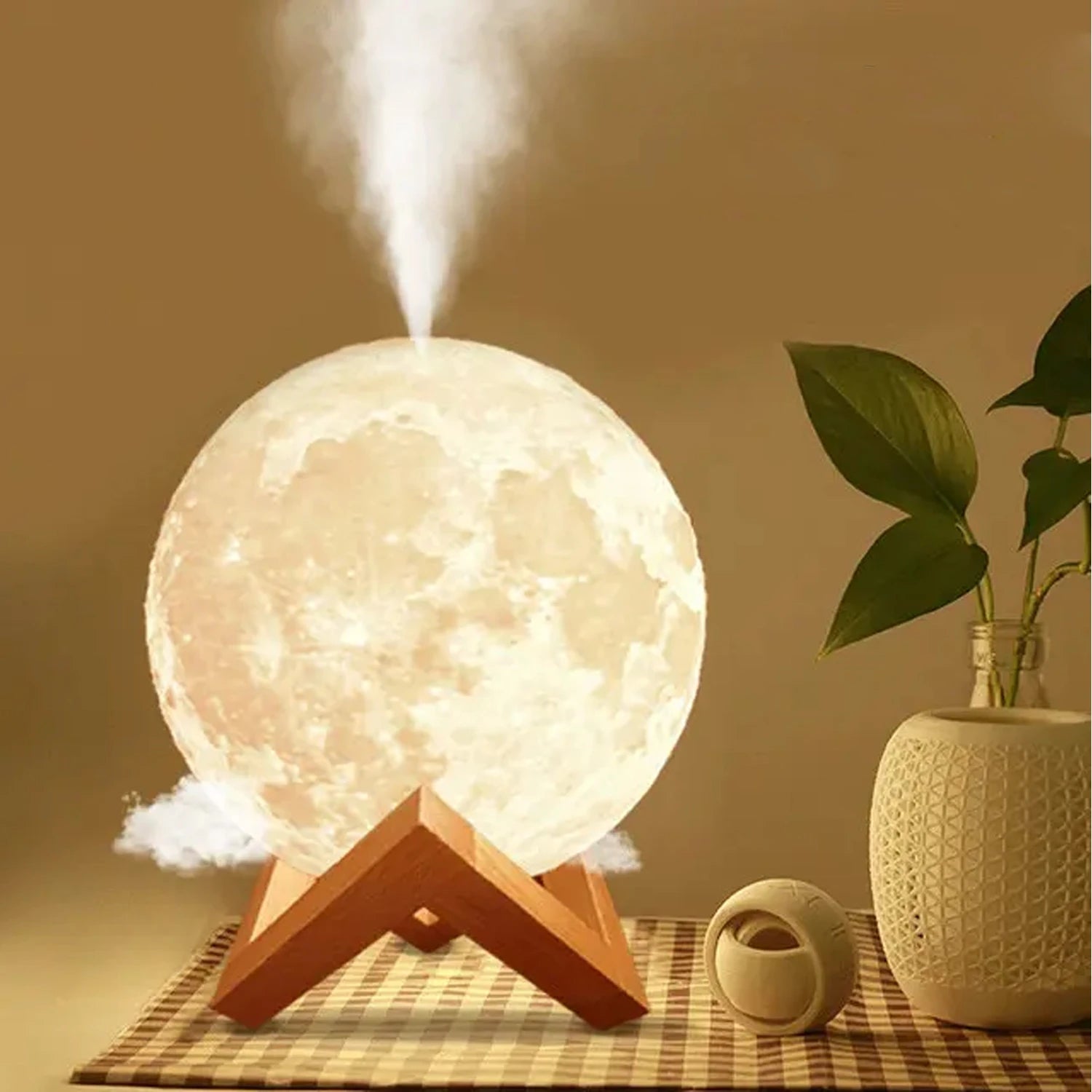 Humidifier Aromatizer Luminaire Lampshade Full Moon 3D lamp light