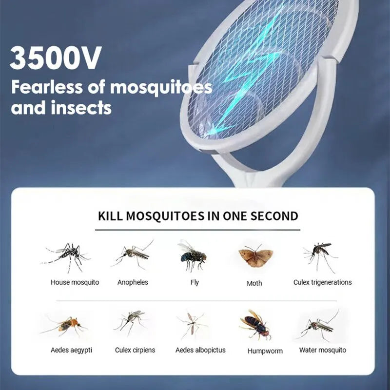 5 In 1 Fast Charging Racket Kill Fly Bug Safety Insulated Battery Powered Lamp