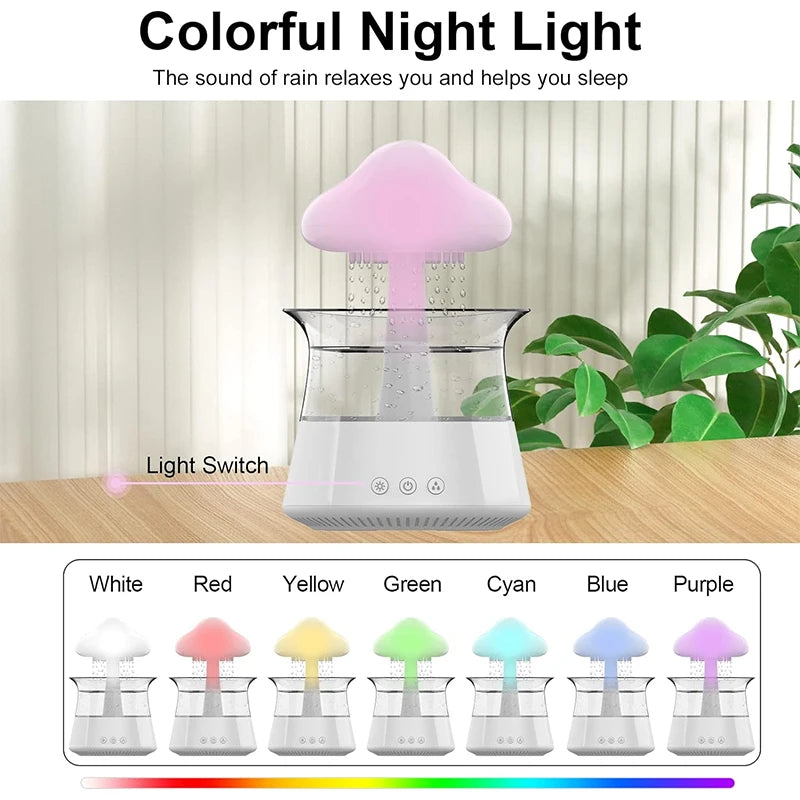 Rain Cloud Air Humidifiers 300ml with 7 Colors Mood Light Aroma Diffuser