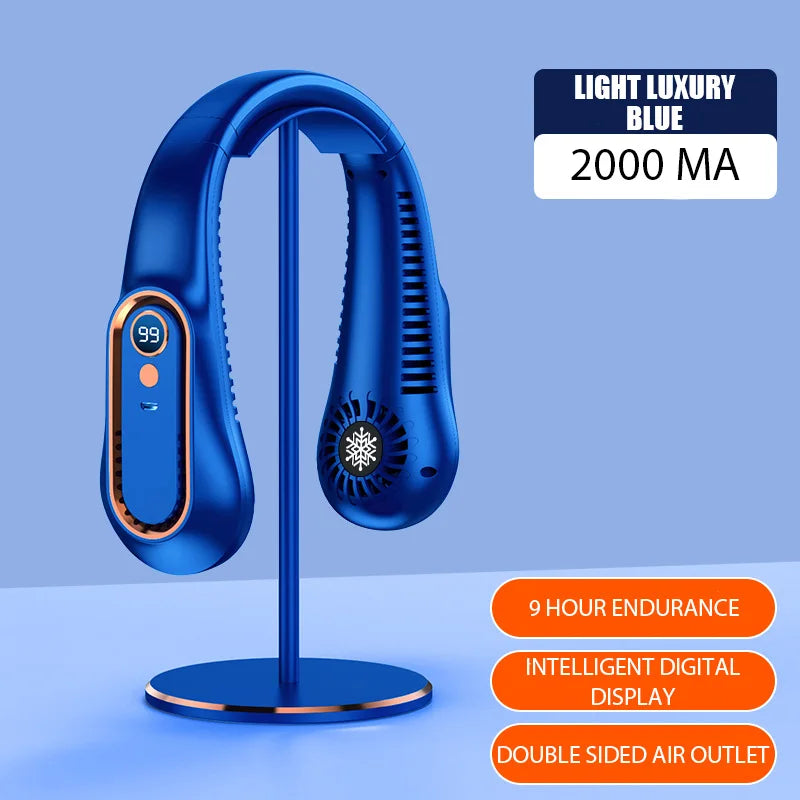 Hanging Neck Fan Digital Display Power Ventilador Bladeless Neckband Fan