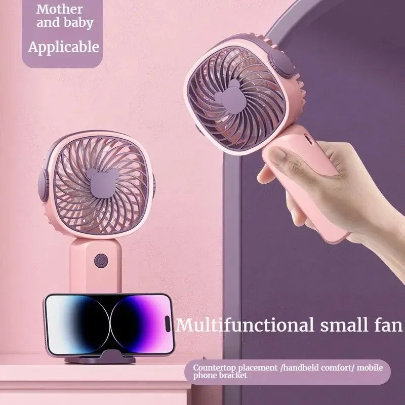 Mini USB Handheld Fan, Multi-Functional, Desktop with Stand, Electric, Portable.