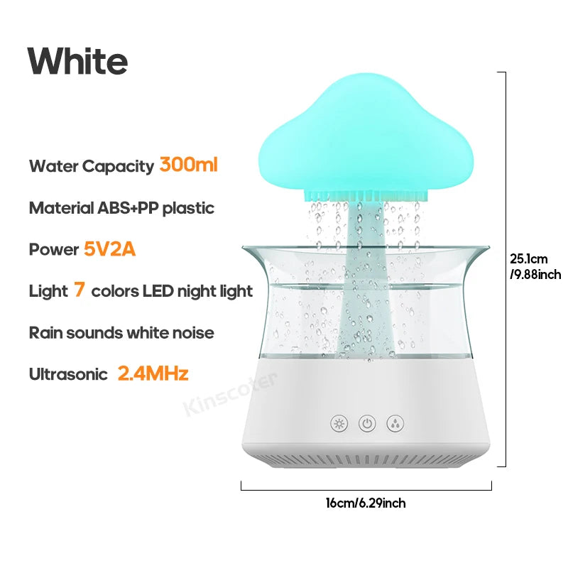 Rain Cloud Air Humidifiers 300ml with 7 Colors Mood Light Aroma Diffuser